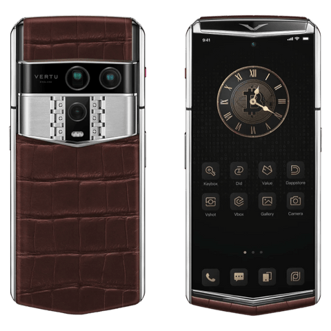 Vertu Agent Q Silver Advanced Set Amber Brown